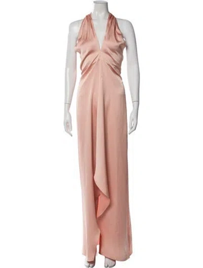 Pre-owned Ramy Brook V-neck Long Dress In Pink