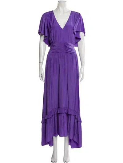 Pre-owned Ramy Brook V-neck Long Dress In Purple