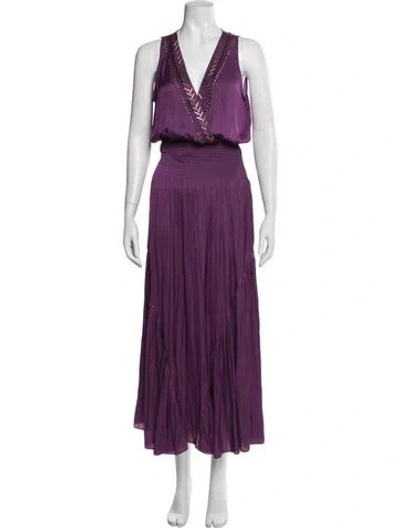 Pre-owned Ramy Brook V-neck Long Dress In Purple
