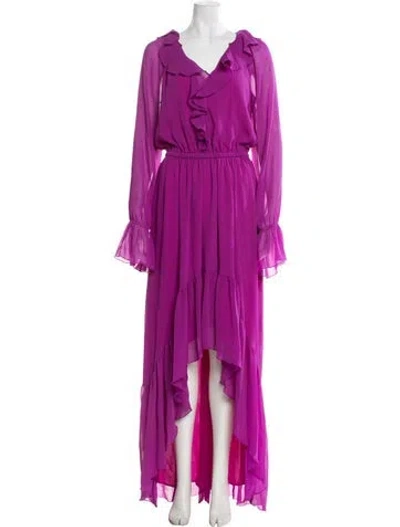 Pre-owned Ramy Brook V-neck Long Dress In Purple