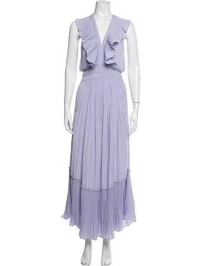 Pre-owned Ramy Brook V-neck Long Dress In Purple