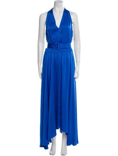 Pre-owned Ramy Brook V-neck Long Dress W/ Tags In Blue