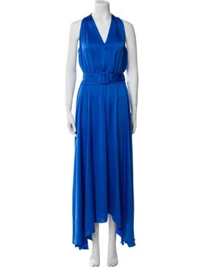 Pre-owned Ramy Brook V-neck Long Dress W/ Tags In Blue