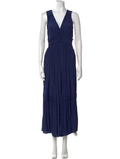 Pre-owned Ramy Brook V-neck Long Dress W/ Tags In Blue