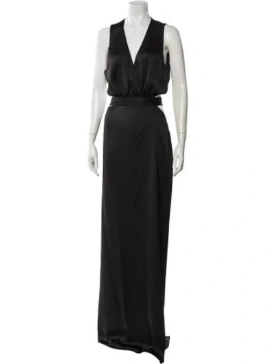 Pre-owned Ramy Brook V-neck Long Dress W/ Tags In Gray