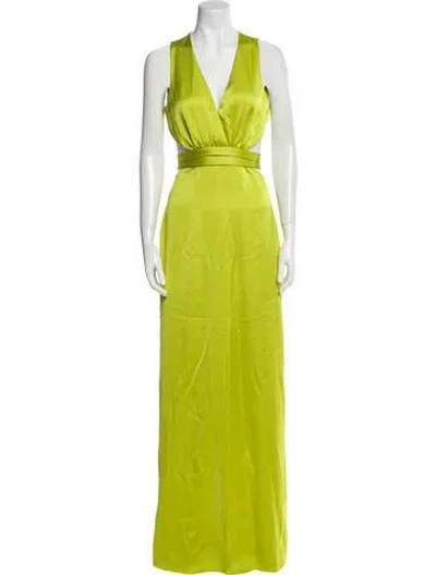 Pre-owned Ramy Brook V-neck Long Dress W/ Tags In Green