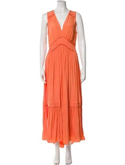 Pre-owned Ramy Brook V-neck Long Dress W/ Tags In Orange