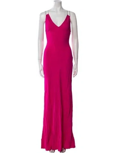 Pre-owned Ramy Brook V-neck Long Dress W/ Tags In Pink