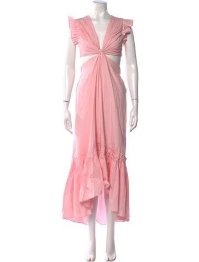 Pre-owned Ramy Brook V-neck Long Dress W/ Tags In Pink