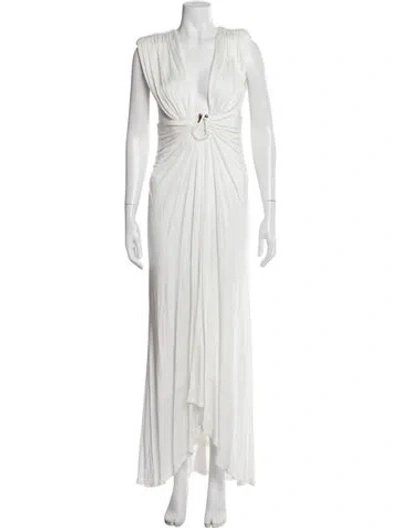 Pre-owned Ramy Brook V-neck Long Dress W/ Tags In White