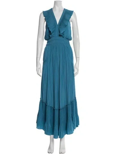 Pre-owned Ramy Brook V-neck Long Dress In White