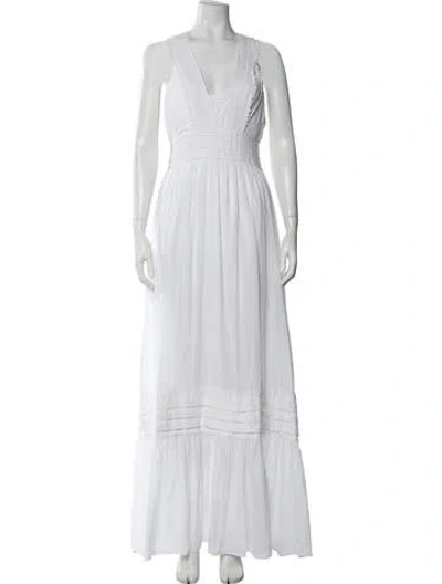 Pre-owned Ramy Brook V-neck Long Dress In White
