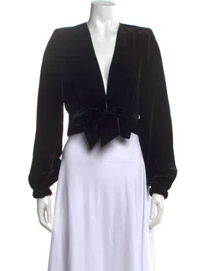 Pre-owned Ramy Brook V-neck Long Sleeve Blouse W/ Tags In Black