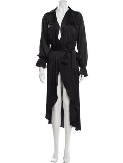 Pre-owned Ramy Brook V-neck Midi Length Dress In Blue