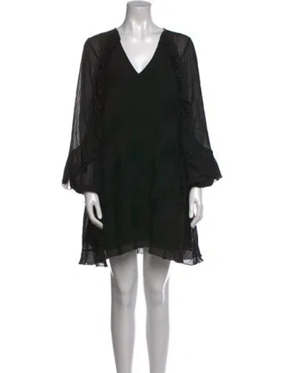 Pre-owned Ramy Brook V-neck Mini Dress In Black