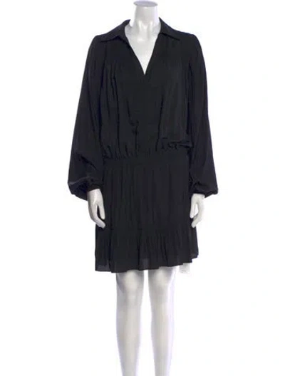 Pre-owned Ramy Brook V-neck Mini Dress In Black