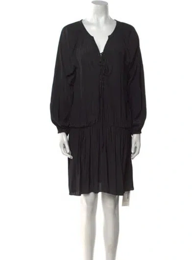 Pre-owned Ramy Brook V-neck Mini Dress In Black