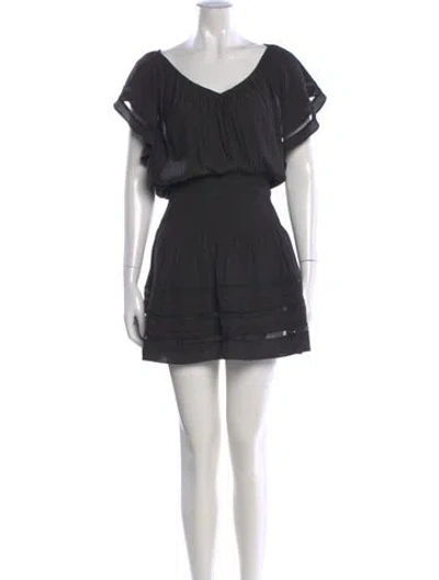 Pre-owned Ramy Brook V-neck Mini Dress In Black