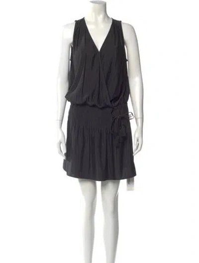 Pre-owned Ramy Brook V-neck Mini Dress In Black