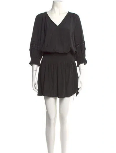 Pre-owned Ramy Brook V-neck Mini Dress In Black