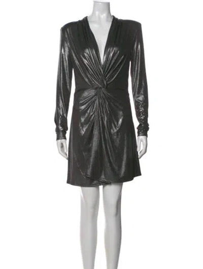 Pre-owned Ramy Brook V-neck Mini Dress In Black