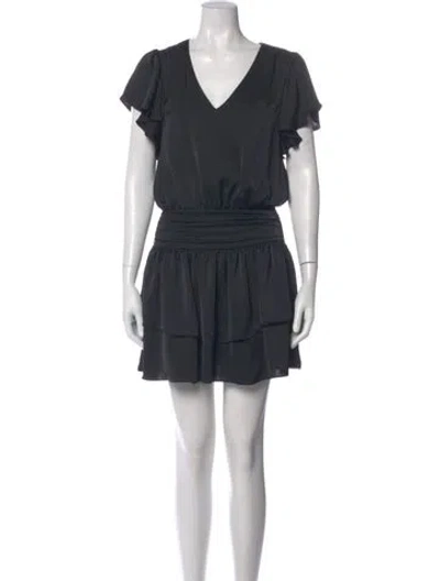 Pre-owned Ramy Brook V-neck Mini Dress In Black