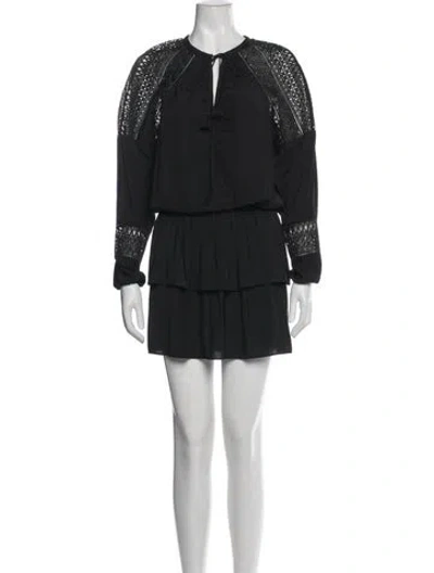 Pre-owned Ramy Brook V-neck Mini Dress In Black