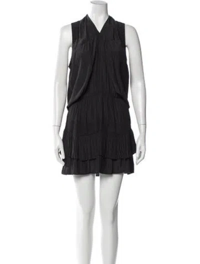 Pre-owned Ramy Brook V-neck Mini Dress In Black