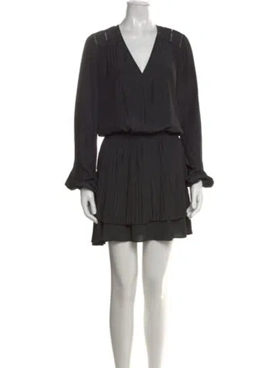 Pre-owned Ramy Brook V-neck Mini Dress In Black