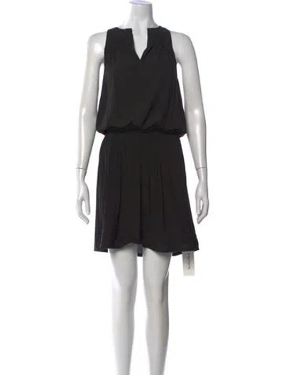Pre-owned Ramy Brook V-neck Mini Dress In Black