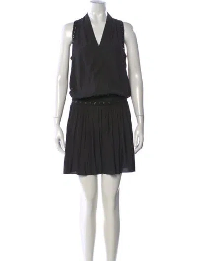 Pre-owned Ramy Brook V-neck Mini Dress In Black