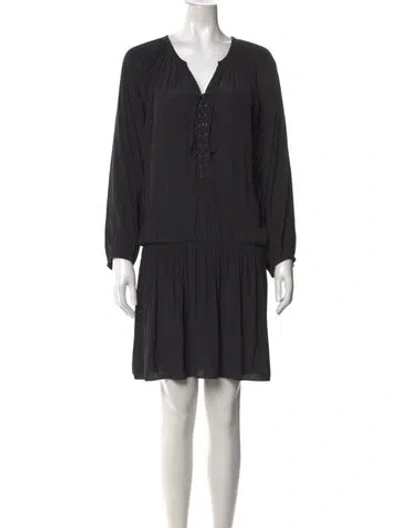 Pre-owned Ramy Brook V-neck Mini Dress In Black
