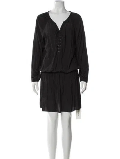 Pre-owned Ramy Brook V-neck Mini Dress In Black