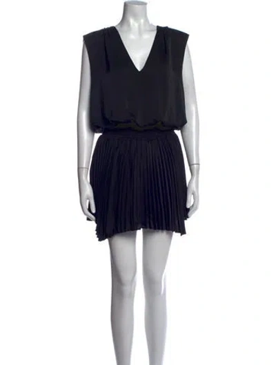 Pre-owned Ramy Brook V-neck Mini Dress In Black