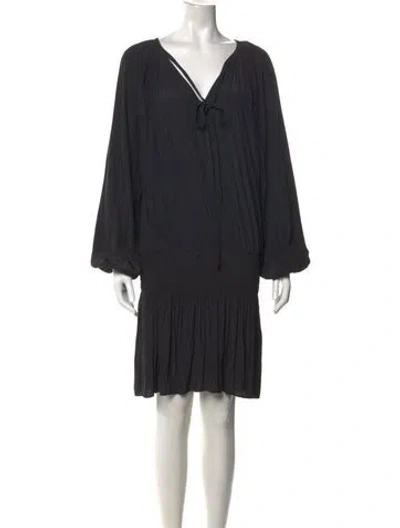Pre-owned Ramy Brook V-neck Mini Dress In Black