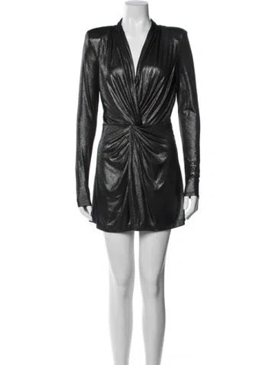 Pre-owned Ramy Brook V-neck Mini Dress In Black
