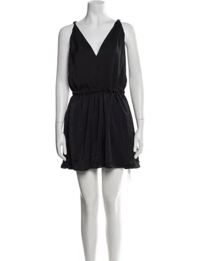 Pre-owned Ramy Brook V-neck Mini Dress In Black