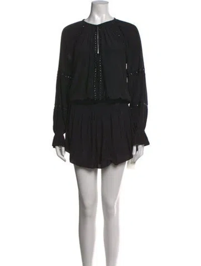 Pre-owned Ramy Brook V-neck Mini Dress In Black