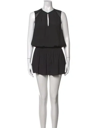 Pre-owned Ramy Brook V-neck Mini Dress In Black