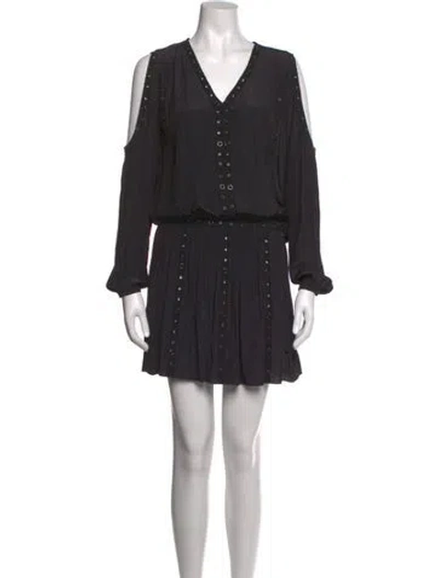Pre-owned Ramy Brook V-neck Mini Dress In Black