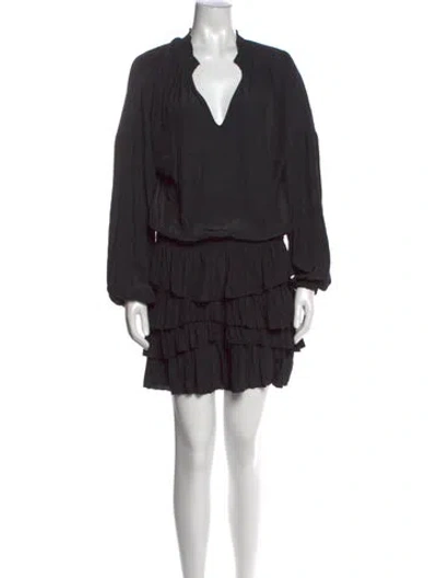 Pre-owned Ramy Brook V-neck Mini Dress In Black