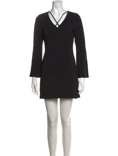 Pre-owned Ramy Brook V-neck Mini Dress In Black