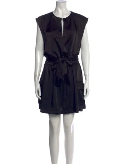 Pre-owned Ramy Brook V-neck Mini Dress In Black
