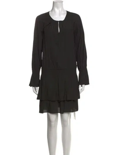Pre-owned Ramy Brook V-neck Mini Dress In Black