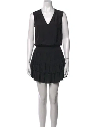 Pre-owned Ramy Brook V-neck Mini Dress In Black