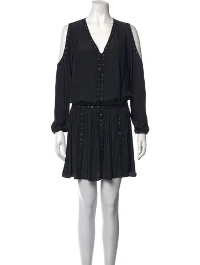 Pre-owned Ramy Brook V-neck Mini Dress In Black