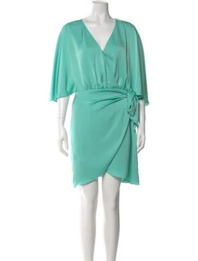 Pre-owned Ramy Brook V-neck Mini Dress In Blue
