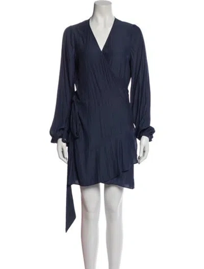 Pre-owned Ramy Brook V-neck Mini Dress In Blue