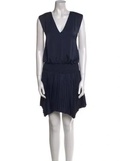 Pre-owned Ramy Brook V-neck Mini Dress In Blue