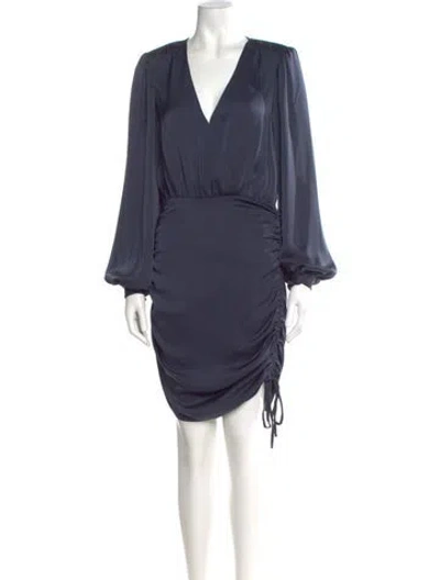 Pre-owned Ramy Brook V-neck Mini Dress In Blue